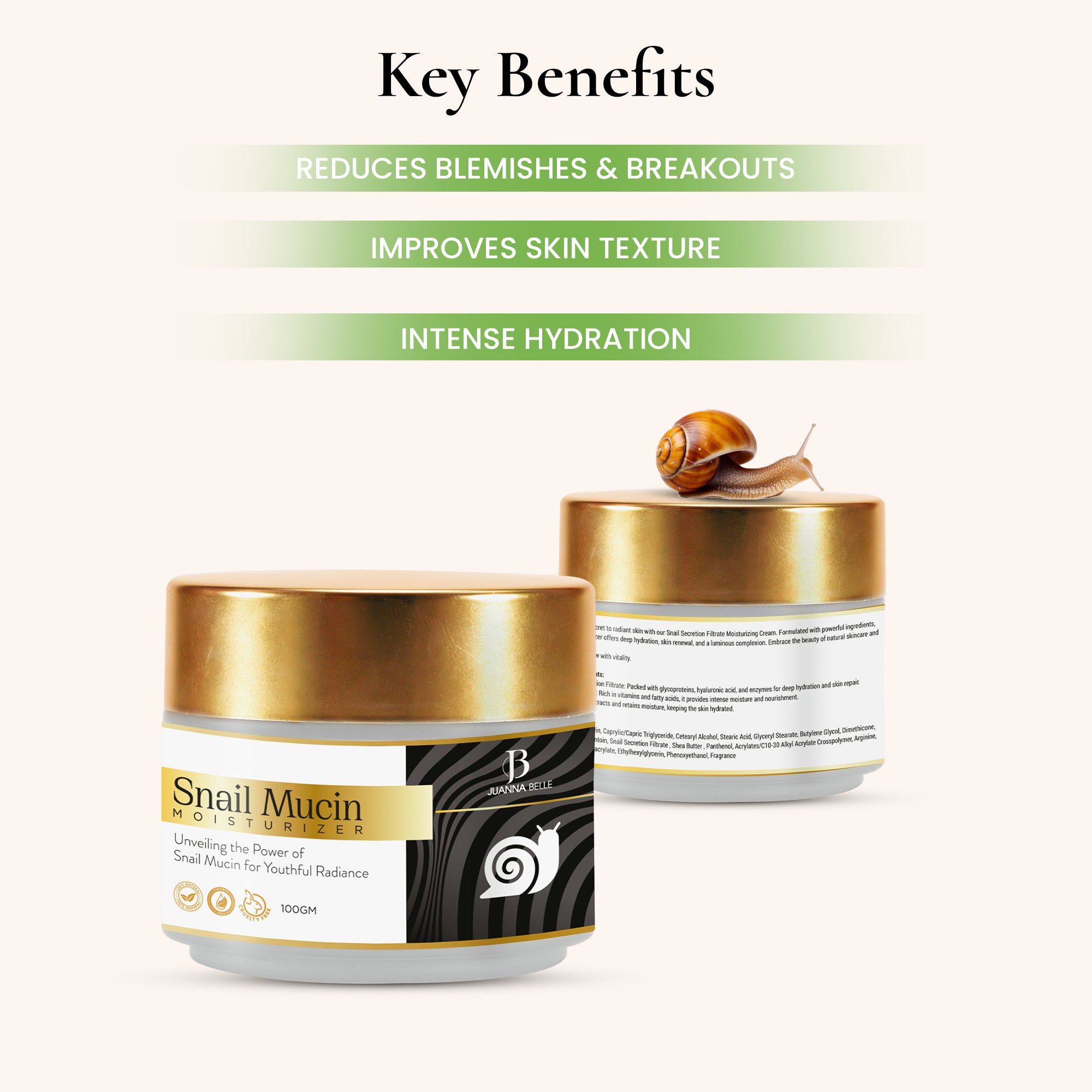 Snail Mucin Moisturizer - Radiant, Hydrated Skin