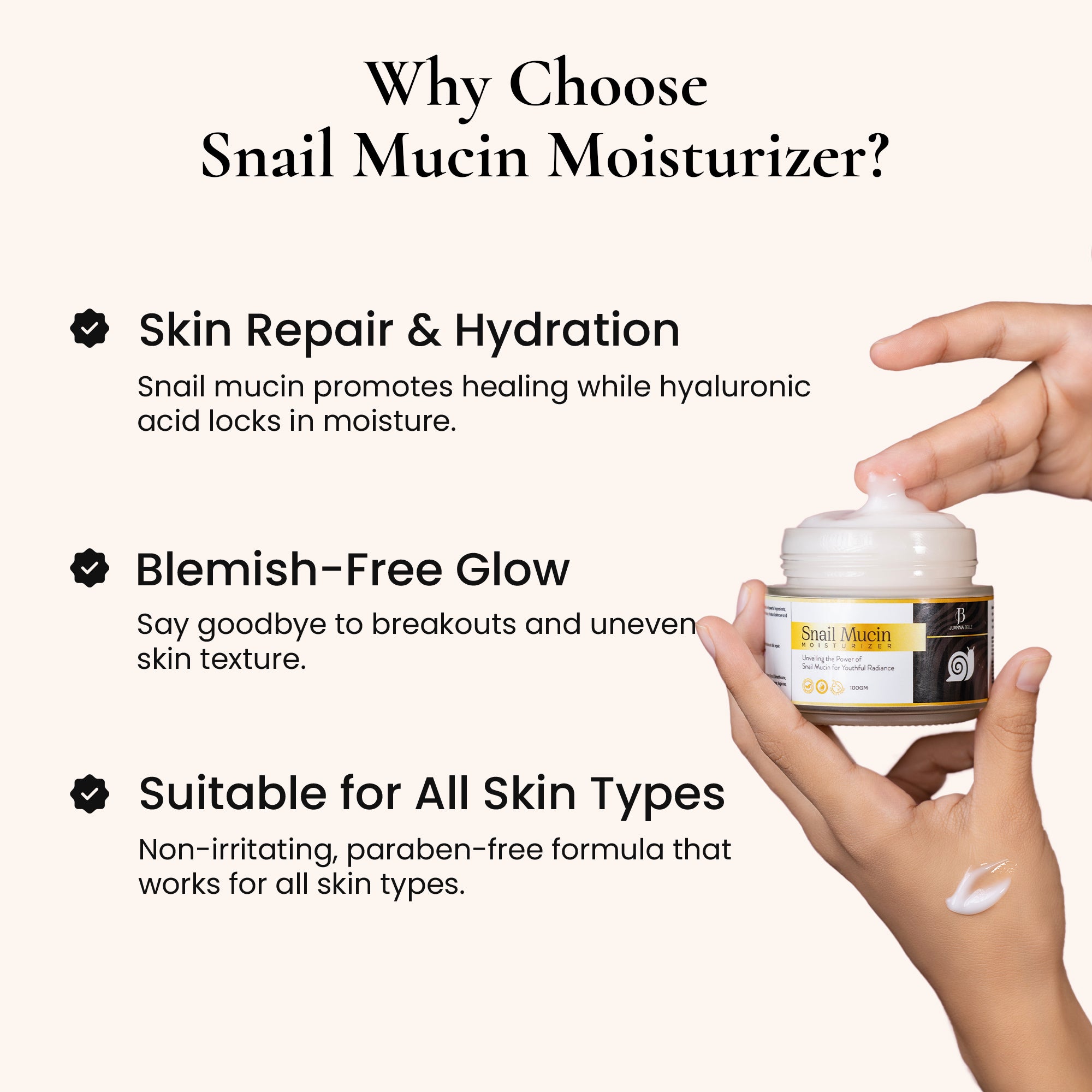Snail Mucin Moisturizer - Radiant, Hydrated Skin