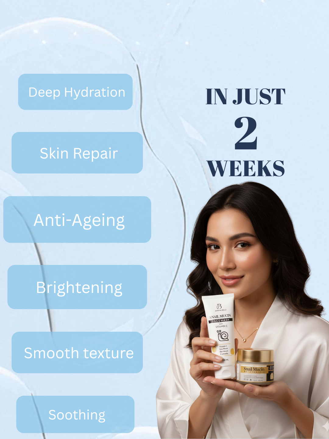 Snail Mucin Moisturizer & Snail Mucin Face Wash With Vitamin C